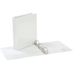 Quill Brand® Standard 1-1/2" 3 Ring View Binder With D-Rings, White (7321513)