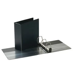 Quill Brand® Heavy Duty 4" 3 Ring View Binder, Easy Open D Rings, Black (74204BK)