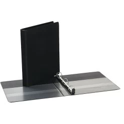 Quill Brand® Heavy Duty 1-1/2" 3 Ring Non View Binder, Easy Open D Rings, Black (780301)