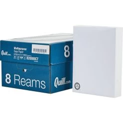 Quill Brand® 8.5" X 11" Multipurpose Copy Paper, 20 Lbs., 94 Brightness, 500 Sheets/Ream, 8 Reams/Carton (820888CT) -Quill Brand® s1161826 s7