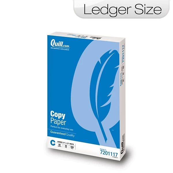 Quill Brand® 11" X 17" Copy Paper, 20 Lbs., 92 Brightness, 500 Sheets/Ream (7201117) 3 Quill Brand® 11" X 17" Copy Paper, 20 Lbs., 92 Brightness, 500 Sheets/Ream (7201117)