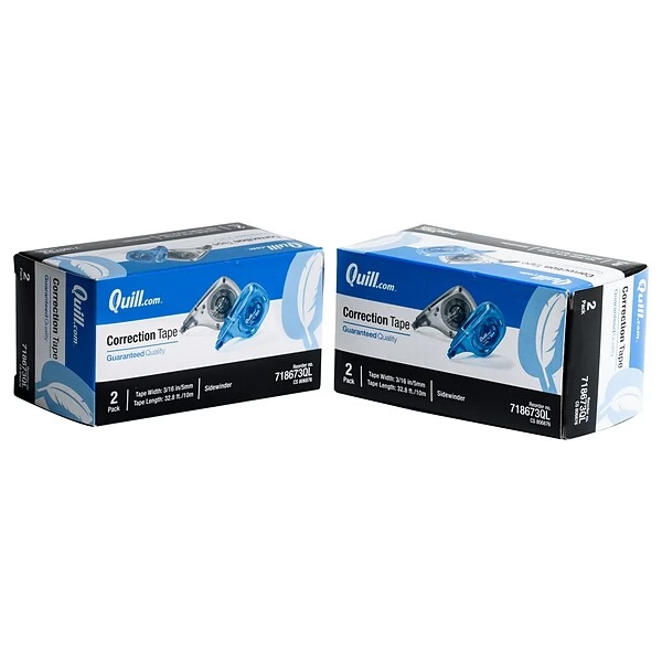 Quill Brand® White-Out Sidewinder Correction Tape, White, 4/Pack (718673QL4) 3 Quill Brand® White-Out Sidewinder Correction Tape, White, 4/Pack (718673QL4)
