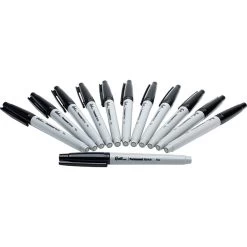 Quill Brand® Permanent Markers, Fine Tip, Black, 12/Pack (787901)