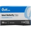 Quill Brand® Ideal #2 Small Butterfly Clips, Silver, 50/Box (10674QL) -Quill Brand® s1192115 s7