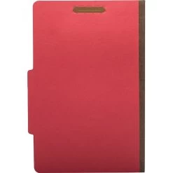 Quill Brand® 2/5-Cut Tab Pressboard Classification File Folders, 2-Partitions, 6-Fasteners, Legal, Red, 15/Box (739030) -Quill Brand® s1192303 s7