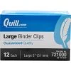 Quill Brand® Large Binder Clips, 1" Capacity, Black, 12/Box (721000-QCC) -Quill Brand® s1192308 s7