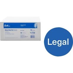 Quill Brand® Heavy Duty Reinforced File Pocket, 5 1/4" Expansion, Legal Size, Brown, 10/Box (7C1536)