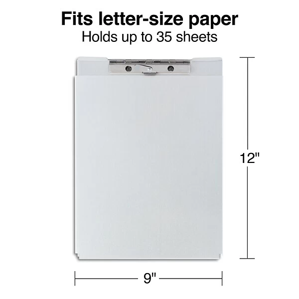 Quill Brand® Aluminum Storage Clipboard, Letter, Silver, 12-3/4" X 9-1/4" X 1-1/8", 1/Pk 3 Quill Brand® Aluminum Storage Clipboard, Letter, Silver, 12-3/4" X 9-1/4" X 1-1/8", 1/Pk