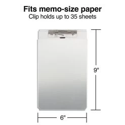 Quill Brand® Aluminum Clipboard, Memo, Silver, 10" X 6-1/4" X 1-1/8", 1/Pk