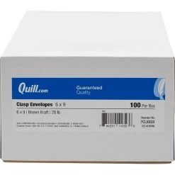 Quill Brand® Clasp Catalog Envelope, 6" X 9", Kraft, 100/Box (7CL6928) -Quill Brand® s1209161 s7