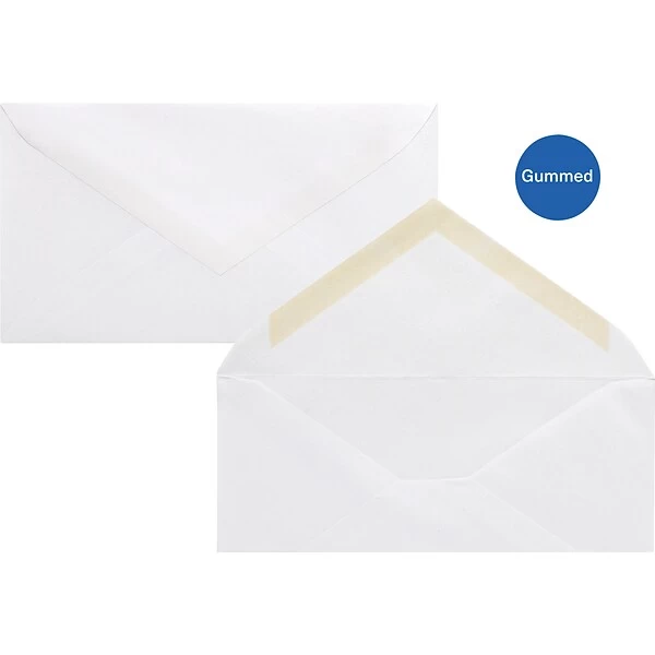 Quill Brand Gummed #6 3/4 Business Envelope, 3 5/8" X 6 1/2", White, 500/Box (69665 / 70692) 3 Quill Brand Gummed #6 3/4 Business Envelope, 3 5/8" X 6 1/2", White, 500/Box (69665 / 70692)