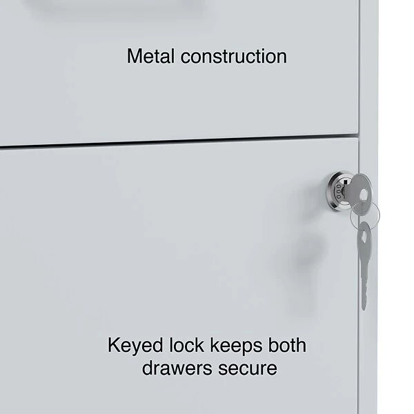 Quill Brand® 2-Drawer Light Duty Vertical File Cabinet, Locking, Letter, Gray, 18" (24363) 6 Quill Brand® 2-Drawer Light Duty Vertical File Cabinet, Locking, Letter, Gray, 18" (24363) - Image 4