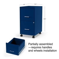 Quill Brand® 2-Drawer Light Duty Vertical File Cabinet, Locking, Letter, Blue, 18" (24362) -Quill Brand® s1212850 s7