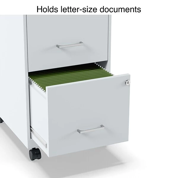 Quill Brand® 2-Drawer Light Duty Vertical File Cabinet, Locking, Letter, Gray, 18" (24363) 4 Quill Brand® 2-Drawer Light Duty Vertical File Cabinet, Locking, Letter, Gray, 18" (24363) - Image 2