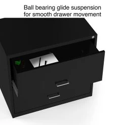 Quill Brand® 2-Drawer Lateral File Cabinet, Locking, Letter, Black, 30"W (52141) -Quill Brand® s1212895 s7