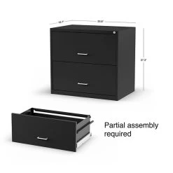 Quill Brand® 2-Drawer Lateral File Cabinet, Locking, Letter, Black, 30"W (52141) -Quill Brand® s1212899 s7