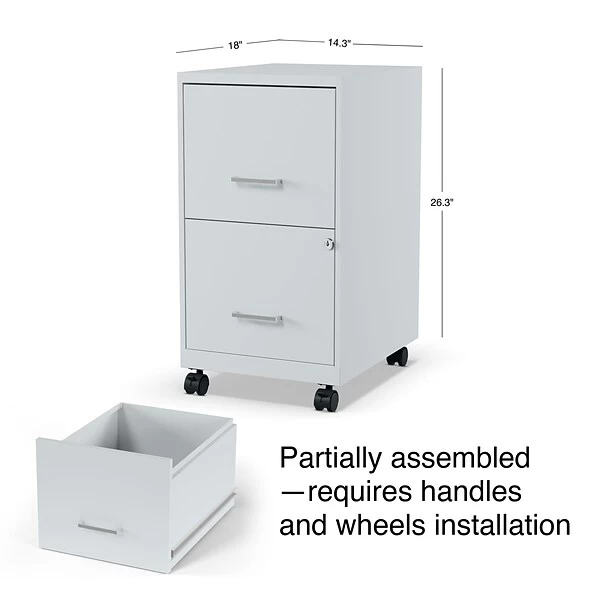 Quill Brand® 2-Drawer Light Duty Vertical File Cabinet, Locking, Letter, Gray, 18" (24363) 9 Quill Brand® 2-Drawer Light Duty Vertical File Cabinet, Locking, Letter, Gray, 18" (24363) - Image 7