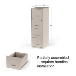 Quill Brand® 4-Drawer Vertical File Cabinet, Locking, Letter, Putty/Beige, 18"D (52147) -Quill Brand® s1212922 s7