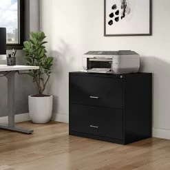 Quill Brand® 2-Drawer Lateral File Cabinet, Locking, Letter, Black, 30"W (52141) -Quill Brand® s1212942 s7