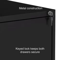 Quill Brand® 2-Drawer Lateral File Cabinet, Locking, Letter, Black, 30"W (52141) -Quill Brand® s1212946 s7