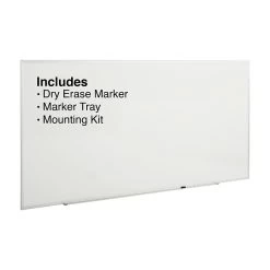 Quill Brand® Standard Durable Melamine Dry-Erase Whiteboard, Aluminum Frame, 8'W X 4'H (28346-CC)