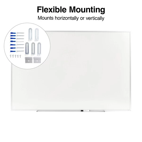 Quill Brand® Standard Durable Melamine Dry-Erase Whiteboard, Aluminum Frame, 6'W X 4'H (28325-CC) 5 Quill Brand® Standard Durable Melamine Dry-Erase Whiteboard, Aluminum Frame, 6'W X 4'H (28325-CC) - Image 3