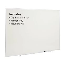 Quill Brand® Standard Durable Melamine Dry-Erase Whiteboard, Aluminum Frame, 6'W X 4'H (28325-CC)