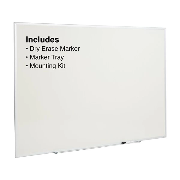Quill Brand® Standard Durable Melamine Dry-Erase Whiteboard, Aluminum Frame, 6'W X 4'H (28325-CC) 3 Quill Brand® Standard Durable Melamine Dry-Erase Whiteboard, Aluminum Frame, 6'W X 4'H (28325-CC)