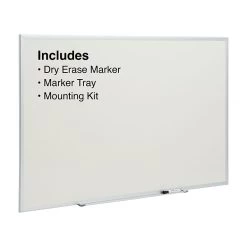 Quill Brand® Standard Durable Melamine Dry-Erase Whiteboard, Aluminum Frame, 5' X 3' (52676/28326)