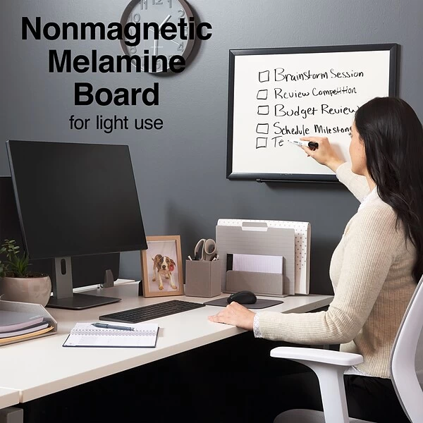 Quill Brand® Melamine Dry-Erase Whiteboard, Aluminum Frame, 2' X 1.5' (28679-CC) 4 Quill Brand® Melamine Dry-Erase Whiteboard, Aluminum Frame, 2' X 1.5' (28679-CC) - Image 2