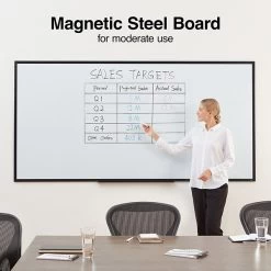 Quill Brand® Magnetic Steel Dry-Erase Whiteboard, Aluminum Frame, 8' X 4' (28697-CC) -Quill Brand® s1219562 s7