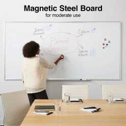 Quill Brand® Standard Durable Magnetic Steel Whiteboard, Aluminum Finish Frame, 8'W X 4'H (52476/28696) -Quill Brand® s1219570 s7