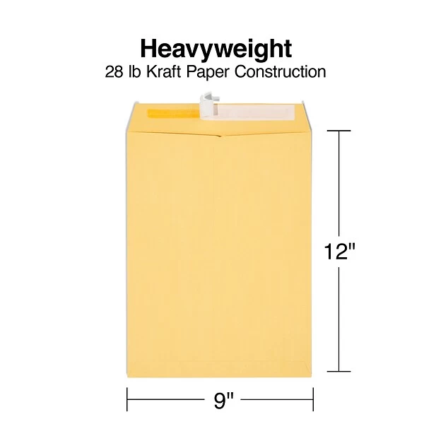Quill Brand® Easy Close Catalog Envelope, 9" X 12",Brown Kraft, 250/Box (PS91228B) 4 Quill Brand® Easy Close Catalog Envelope, 9" X 12",Brown Kraft, 250/Box (PS91228B) - Image 2