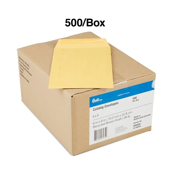 Quill Brand® Gummed Catalog Envelope, 6" X 9", Kraft, 500/Box (OE6928) 4 Quill Brand® Gummed Catalog Envelope, 6" X 9", Kraft, 500/Box (OE6928) - Image 3