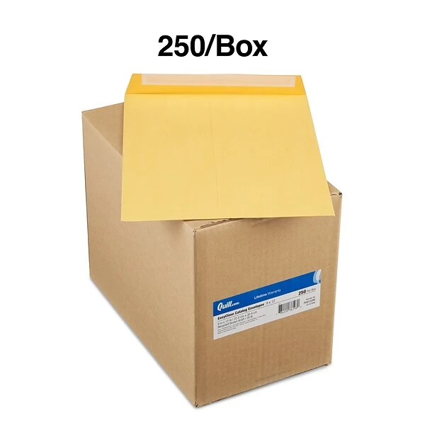 Quill Brand® Easy Close Catalog Envelope, 9" X 12",Brown Kraft, 250/Box (PS91228B) 5 Quill Brand® Easy Close Catalog Envelope, 9" X 12",Brown Kraft, 250/Box (PS91228B) - Image 3
