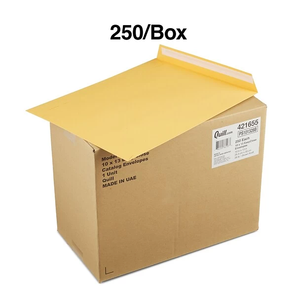 Quill Brand® Easy Close Catalog Envelope, 10" X 13", Brown Kraft, 250/Box (PS101328B) 5 Quill Brand® Easy Close Catalog Envelope, 10" X 13", Brown Kraft, 250/Box (PS101328B) - Image 3