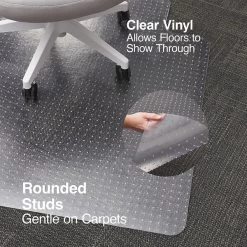 Quill® Brand PVC Chairmat, For Flat Pile Carpets, No Lip, Rectangular, 36" X 48" -Quill Brand® s1225764 s7