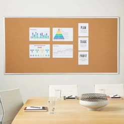 Quill Brand® Standard Durable Cork Bulletin Board, Aluminum Frame, 8'W X 4'H (28347-CC) -Quill Brand® s1226067 s7