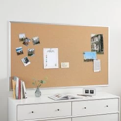 Quill Brand® Standard Durable Cork Bulletin Board, Aluminum Frame, 5'W X 3'H (28316-CC) -Quill Brand® s1226078 s7