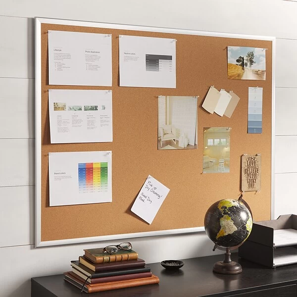 Quill Brand® Standard Durable Cork Bulletin Board, Aluminum Frame, 4'W X 3'H (28345-CC) 5 Quill Brand® Standard Durable Cork Bulletin Board, Aluminum Frame, 4'W X 3'H (28345-CC) - Image 3