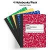 Quill Brand® Marble Composition Notebook, 7.5" X 9.75", College Ruled, 100 Sheets, Assorted Colors, 4/Pack (TR58370) -Quill Brand® s1227123 s7