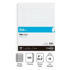 Quill Brand® Wide Ruled Filler Paper, 8" X 10.5", White, 120 Sheets/Pack (TR37426) 9 Quill Brand® Wide Ruled Filler Paper, 8" X 10.5", White, 120 Sheets/Pack (TR37426) -Quill Brand® s1227326 s7