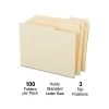 Quill Brand® Heavy-Duty 2-Ply File Folders, 1/3-Cut, Assorted Tabs, Letter Size, 100/Box (710434) -Quill Brand® s1227706 s7