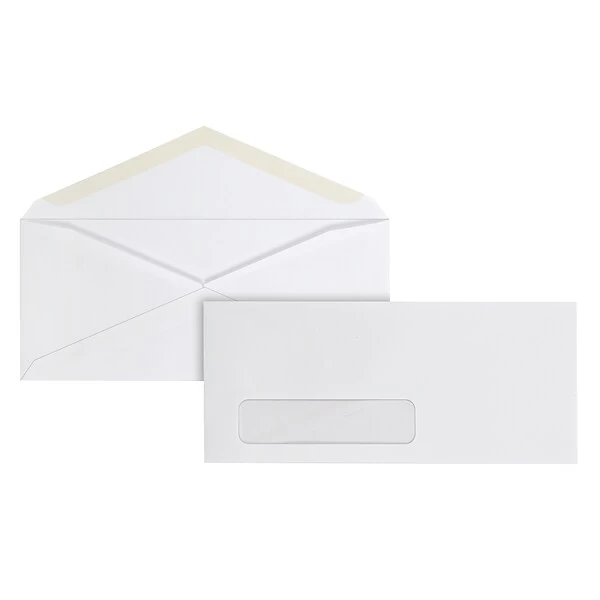 Quill Brand Gummed #10 Window Envelope, 4-1/8" X 9-1/2", White, 500/Box (69711 / 70719) 3 Quill Brand Gummed #10 Window Envelope, 4-1/8" X 9-1/2", White, 500/Box (69711 / 70719)
