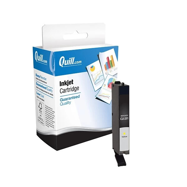 Quill Brand® Remanufactured Yellow Standard Yield Ink Cartridge Replacement For Canon CLI-251Y (6516B001) (Lifetime Warranty) 3 Quill Brand® Remanufactured Yellow Standard Yield Ink Cartridge Replacement For Canon CLI-251Y (6516B001) (Lifetime Warranty)