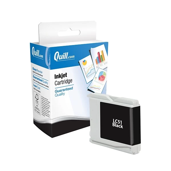 Quill Brand® Remanufactured Black Standard Yield Ink Cartridge Replacement For Brother LC51 (LC51BK) (Lifetime Warranty) 3 Quill Brand® Remanufactured Black Standard Yield Ink Cartridge Replacement For Brother LC51 (LC51BK) (Lifetime Warranty)
