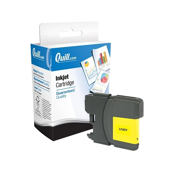 Quill Brand® Remanufactured Yellow High Yield Ink Cartridge Replacement For Brother LC65 (LC65Y) (Lifetime Warranty) 3 Quill Brand® Remanufactured Yellow High Yield Ink Cartridge Replacement For Brother LC65 (LC65Y) (Lifetime Warranty)