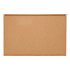 Quill Brand® Standard Durable Cork Bulletin Board, Oak Frame, 5'W X 3'H (28318-CC)