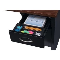 Quill Brand® 48" Single Pedestal Desk, Walnut (28445/LLR79147) 7 Quill Brand® 48" Single Pedestal Desk, Walnut (28445/LLR79147) -Quill Brand® sp41694351 s7